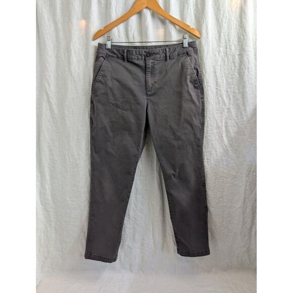 Eddie Bauer women's size 10 gray chino pants flat front casual ankle work H1 - Picture 1 of 9